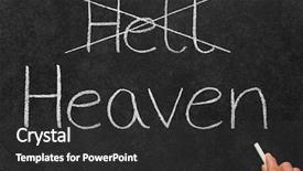  Presentation with heaven hell - Theme with good evil - crossing out hell and writing background and a dark gray colored foreground
