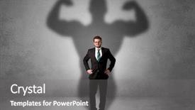  Presentation with powerful love - Presentation theme featuring good evil - lovely serious businessman standing background and a gray colored foreground