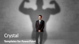  Presentation with powerful - Presentation theme featuring good evil - lovely serious businessman standing background and a gray colored foreground