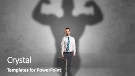  Presentation with evil - Amazing slide deck having good evil - lovely serious businessman standing backdrop and a gray colored foreground