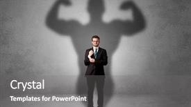  Presentation with evil - Amazing slide deck having good evil - lovely serious businessman standing backdrop and a gray colored foreground