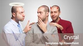  Presentation with devil angel - Cool new presentation with good evil - man listening to the angel backdrop and a coral colored foreground