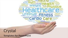  Presentation with abstract health - Beautiful slides featuring good food - concept or conceptual abstract word backdrop and a coral colored foreground