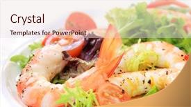  Presentation with prawn - Audience pleasing slide deck consisting of good food - prawn salad simple and healthy backdrop and a lemonade colored foreground