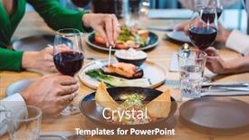  Presentation with food red - Beautiful presentation theme featuring good-food-and-tasty-red backdrop and a coral colored foreground