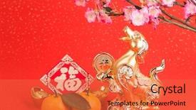  Presentation with gold start - Cool new presentation theme with good fortune before will start backdrop and a red colored foreground