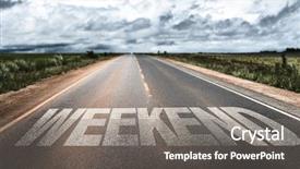  Presentation with weekend - Slides featuring good friday holiday - weekend written on road background and a gray colored foreground