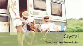  Presentation with good things sometimes take time - Beautiful theme featuring good friends having a great backdrop and a mint green colored foreground