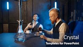  Presentation with hookah - Presentation with good-friends-meeting-in-hookah background and a navy blue colored foreground