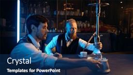  Presentation with hookah - PPT layouts enhanced with good-friends-meeting-in-hookah background and a ocean colored foreground