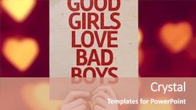 Presentation with good bad a moral dilemma - Beautiful presentation theme featuring good girls love bad boys backdrop and a coral colored foreground
