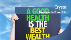  Presentation with health wealth - Slide deck featuring good health is the best background and a teal colored foreground