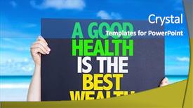 Presentation with health wealth - PPT layouts consisting of good health is the best background and a teal colored foreground