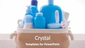  Presentation with cosmetics - Cool new PPT theme with good hygeine - basket of baby cosmetics backdrop and a coral colored foreground