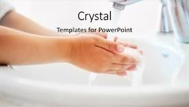  Presentation with under water - Audience pleasing slide deck consisting of good hygeine - child is washing hands backdrop and a sky blue colored foreground