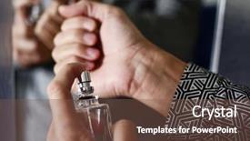  Presentation with perfume - Slide deck consisting of good hygeine - closeup of a young caucasian background and a tawny brown colored foreground