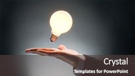  Presentation with bulb - Theme with pointing to the illuminated bulb background and a dark gray colored foreground