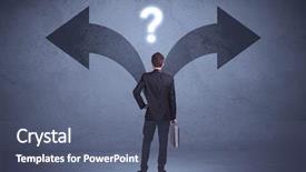  Presentation with decision - Amazing PPT theme having good job - businessman taking a decision while backdrop and a ocean colored foreground