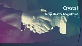  Presentation with light - Slides having good job - handshake handshaking dark and light background and a ocean colored foreground