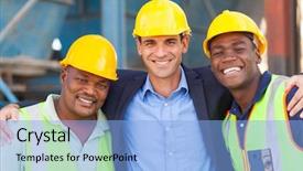  Presentation with heavy industry - Colorful slides enhanced with good job - happy heavy industry manager backdrop and a light blue colored foreground