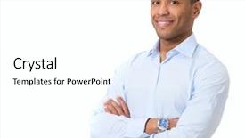  Presentation with isolated paw prints over white - PPT theme consisting of good job - portrait of young african businessman background and a white colored foreground