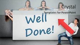  Presentation with done - Amazing presentation theme having good job - well done word writing backdrop and a light gray colored foreground