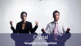  Presentation with abstract business - Slides having good job - young business people background and a ocean colored foreground