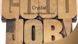  Presentation with job - PPT theme featuring good job exclamation - isolated text background and a coral colored foreground