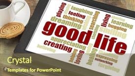  Presentation with good life - Presentation theme enhanced with good life - cloud of positive background and a violet colored foreground