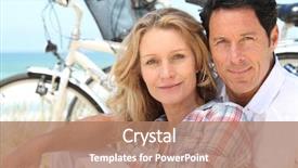  Presentation with beach - Presentation having good looking - happy couple sitting background and a coral colored foreground