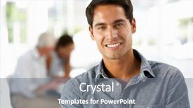  Presentation with good - Slide deck enhanced with good looking - hispanic businessman in office background and a gray colored foreground