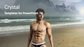  Presentation with remote - Amazing theme having good looking - muscular fit sexy guy backdrop and a gray colored foreground