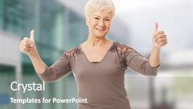  Presentation with lady - Cool new presentation with good looking - portrait of an old lady backdrop and a gray colored foreground