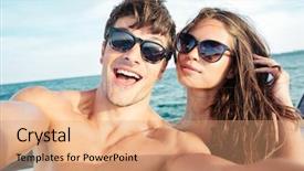  Presentation with love - Amazing presentation theme having good looking - young beautiful couple in love backdrop and a coral colored foreground