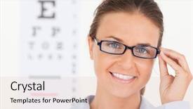  Presentation with eye disease - Audience pleasing PPT layouts consisting of good looking brunette eye backdrop and a lemonade colored foreground