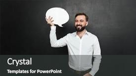  Presentation with speed camera in night - PPT theme enhanced with good-looking brunette man holding background and a dark gray colored foreground