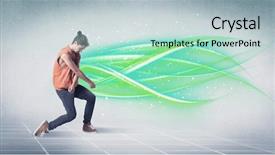  Presentation with green globe latitude lines - Slide deck consisting of good looking fresh street dancer background and a mint green colored foreground