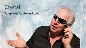  Presentation with important - Presentation design featuring good looking man talking background and a lemonade colored foreground