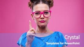  Presentation with good - Presentation theme consisting of good-looking woman in pink background and a teal colored foreground