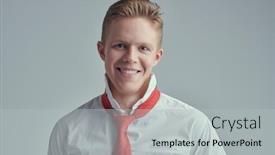 Presentation with good - Presentation enhanced with good-looking-young-blond-man background and a light gray colored foreground