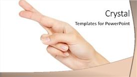  Presentation with fingers - Amazing slide set having good luck - hand with crossed fingers isolated backdrop and a white colored foreground