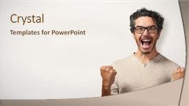  Presentation with good luck - Beautiful PPT layouts featuring good luck - happy man backdrop and a sky blue colored foreground