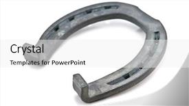  Presentation with good luck - Audience pleasing slides consisting of good luck - horseshoe isolated on white background backdrop and a white colored foreground