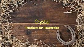  Presentation with good luck - Colorful presentation theme enhanced with good luck - old rusty horseshoe surrounded backdrop and a tawny brown colored foreground