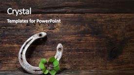  Presentation with good luck - Presentation design with good luck - st patricks day four leaved background and a tawny brown colored foreground