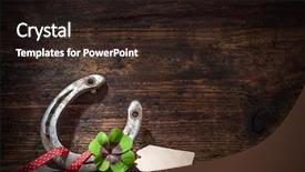  Presentation with clover - Amazing PPT theme having good luck - st patricks day four leaved backdrop and a wine colored foreground