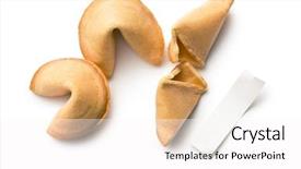  Presentation with fortune cookie - Presentation theme enhanced with good luck - top view of fortune cookie background and a pink colored foreground