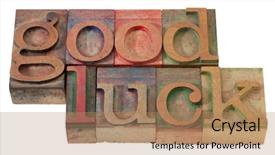  Presentation with good luck - Audience pleasing slide deck consisting of good luck- phrase in vintage backdrop and a coral colored foreground
