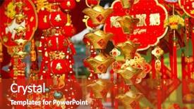  Presentation with chinese - Slide deck with good luck best luck - chinese gift used during spring background and a crimson colored foreground