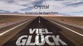  Presentation with good luck - PPT theme consisting of good luck in german written background and a light gray colored foreground